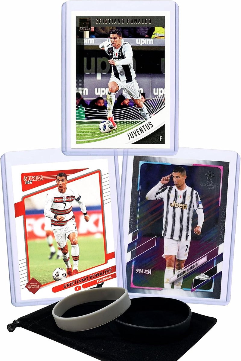Chaser Cristiano Ronaldo (3) Assorted Soccer Cards &/or Sticker Cards Gift Pack - Image 1